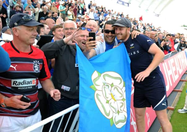 Andrew Gale meets the Yorkshire fans at Trent Bridge.