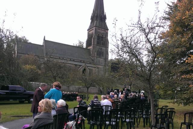 Chatsworth mourners gather for the funeral of the Duchesss of Devonshire. Photos: Simon Waller.