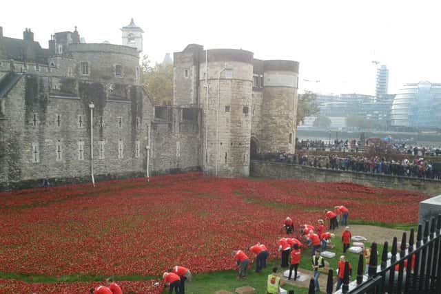 The poppies are now being removed from the Tower of London