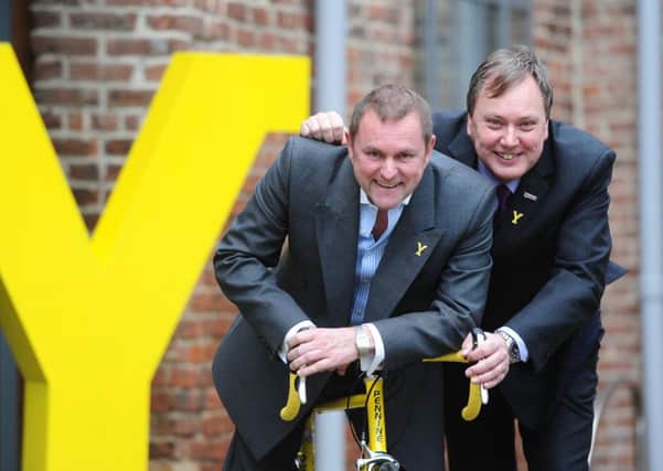 Gary Verity, chief executive of Welcome to Yorkshire, and Bob Howden, President British Cycling, at the announcement of the Tour de Yorkshire