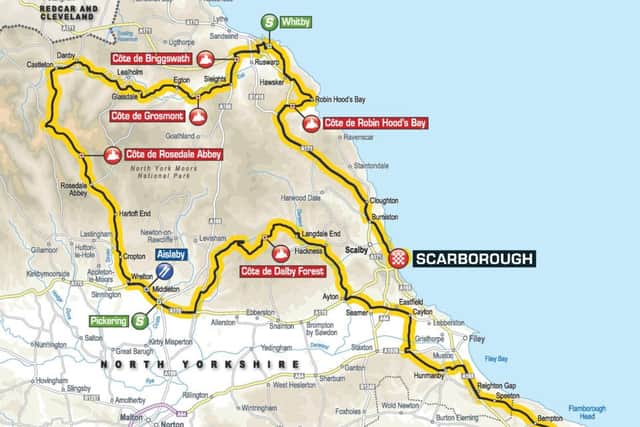 Tour de Yorkshire stage one route from Bridlington to Scarborough.