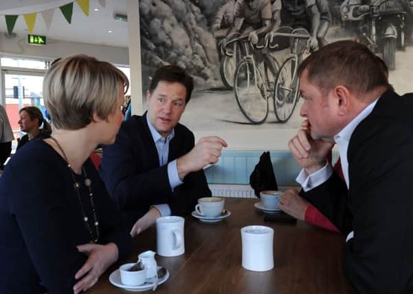 Deputy Prime Minister Nick Clegg with Welcome To Yorkshire boss Gary Verity in Sheffield. Picture: Scott Merrylees