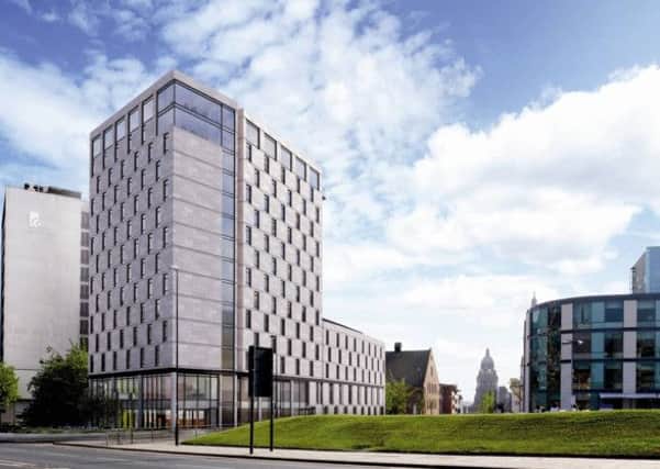 An artist's impression of the new Hilton hotel to be built in Leeds by GB Group