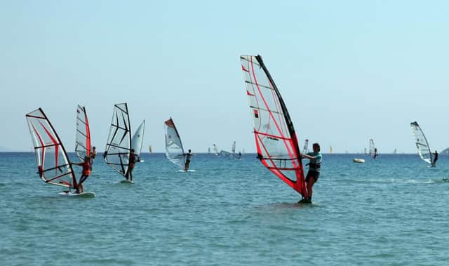 Windsurfing in  Vassiliki.