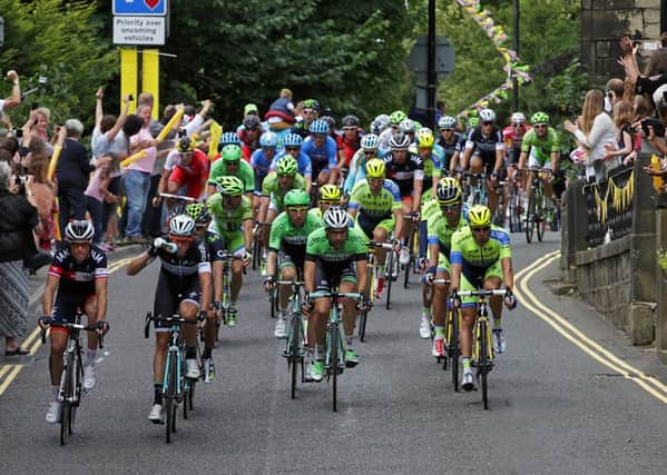 Tour de France. Commercial Street, Hebden Bridge.