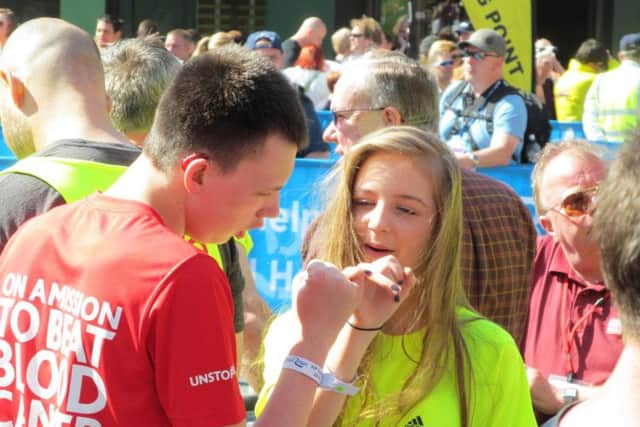 Eden Taylor-Draper and Jack Marshall at the 2014 Great Manchester Run.