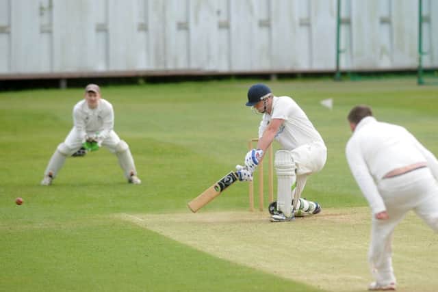 Ben Morley of Otley hits four runs against Kirkstall Educational in the Aire-Wharfe League. Picture: Steve Riding.