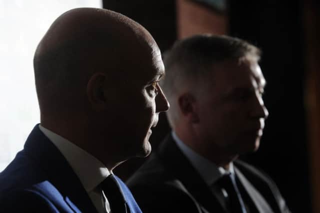 Uwe Rosler with Adam Pearson.