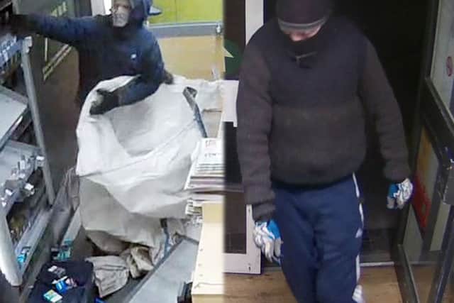 CCTV images of the robbery at Oakwood Lane, Leeds.