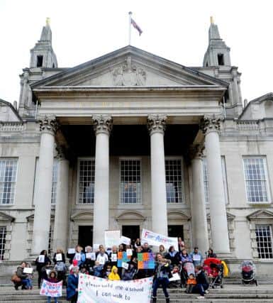 Lucy Clement with other campaigners at the places rally.