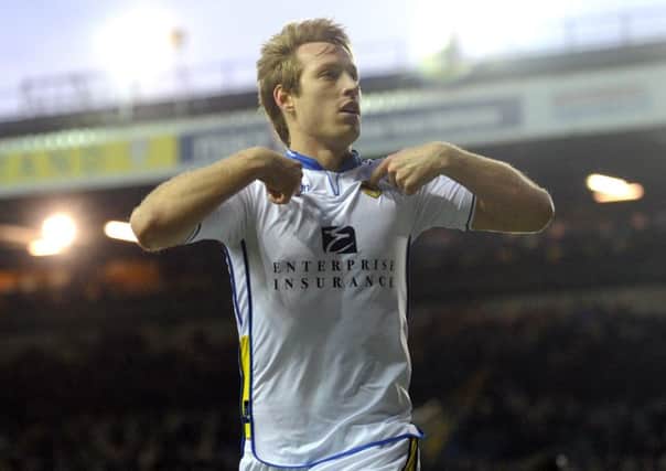 Luciano Becchio celebrates scoring one his final goals for Leeds United in January 2013 (Picture: Simon Hulme)