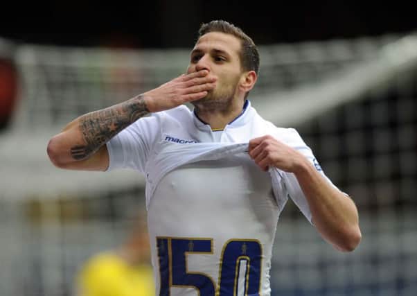 Leeds United v Watford..Billy Sharp celebrates is opening goal.28th February 2015 ..Picture by Simon Hulme