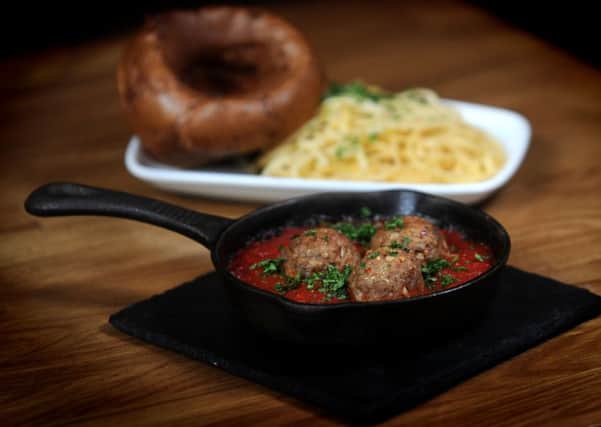 Hot balls with linguine, covered with a Yorkshire Terrier Blanket. PIC: Simon Hulme