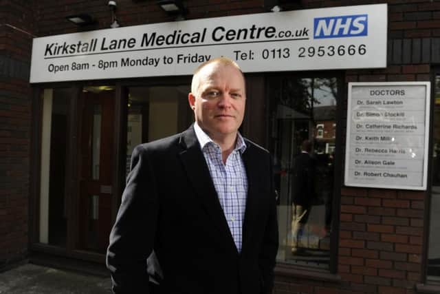 Dr Simon Stockill, medical director at NHS Leeds West Clinical Commissioning Group, at Kirkstall Lane Medical Centre where he works as a GP. Picture by Bruce Rollinson.