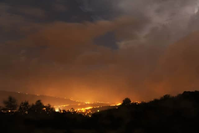 Wednesday night's storm passes over Keighley.  Picture: Bruce Rollinson