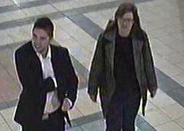 British Transport Police have released CCTV images of a man and a woman they want to trace after a hand held card payment machine was stolen from KFC in Leeds railway station.
