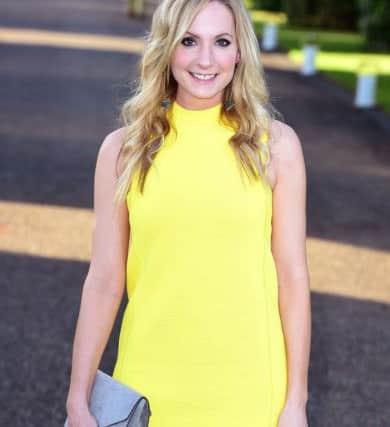 Downton Abbey star, Yorkshire's own Joanne Froggatt keeps it bright and short in characteristically pared-back Ralph Lauren for the pre-Wimbledon cocktail party.