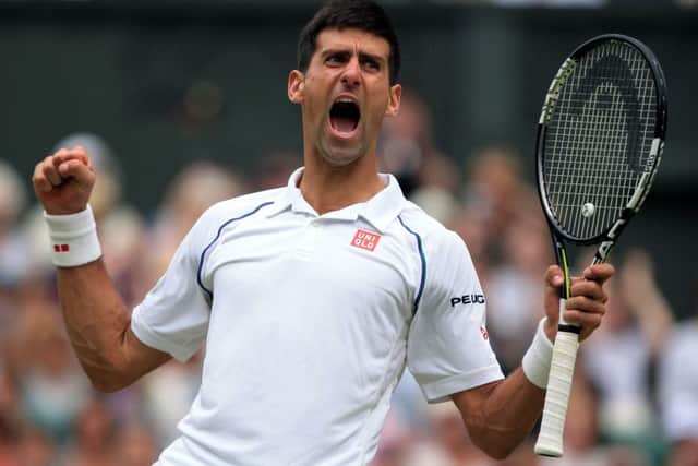 Novak Djokovic celebrates winning the Men's Single's Final. Picture: Mike Egerton/PA.