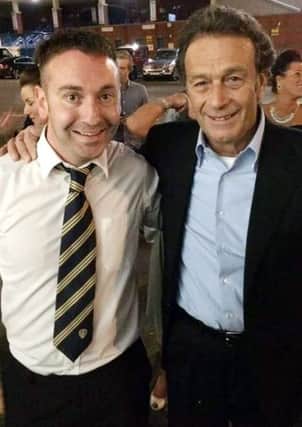 Rory Embling (left) pictured with Leeds United's Massimo Cellino