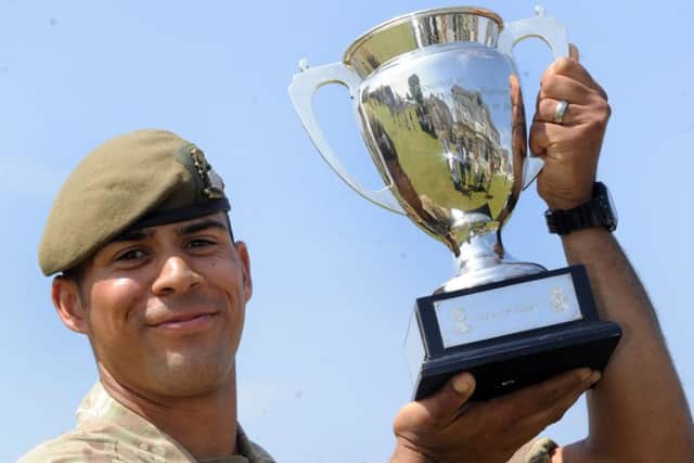 Private Bradley Addison from Leeds,  from the 1st Battalion Yorkshire Regiment  winner of the Best Soldier award at  the Great Yorkshire Show in Harrogate.