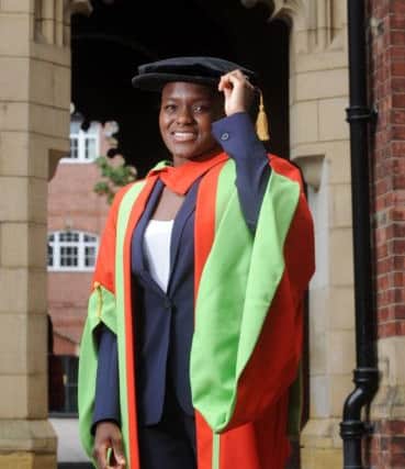 Olympic Boxing Gold Medalist Nicola Adams after her Honorary Doctor of Laws, at Leeds University Leeds