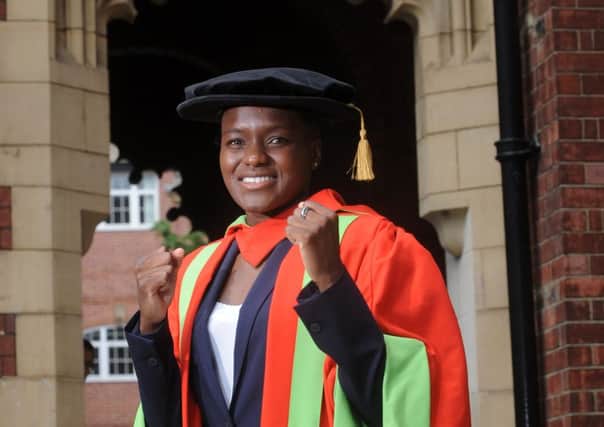 Olympic Boxing Gold Medalist Nicola Adams after her Honorary Doctor of Laws, at Leeds University Leeds..SH10014198a...23rd July 2015 Picture by Simon Hulme