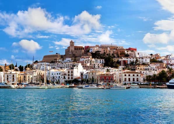 A panoramic view of Ibiza.