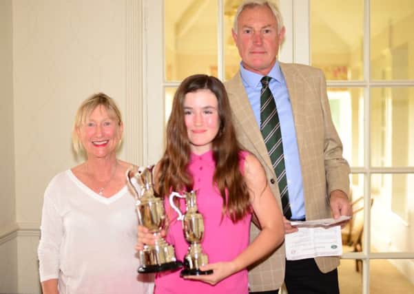 Moortown Junior Masters champion Libby Kilbride with the trophies.