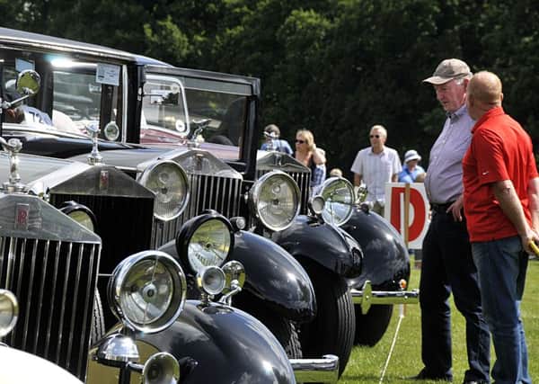Vintage vehicles on display at the 36th Rolls-Royce Rally, Harewood House.