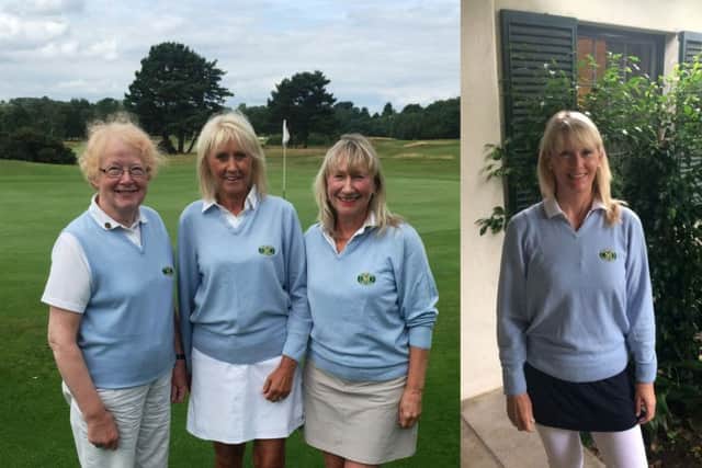 Moortown captains, l-r, Marie McCarthy (B team), Lady Captain Sue Rogerson, Didi Powers (Scratch team) and Beverley Burrows (A team).