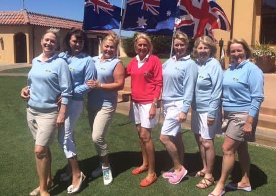 Moortown ladies' successful league teams included, l-r, Glenys Smart, Marie West, Sam Waters, Lady Captain Sue Rogerson, Bev Burrows, Marian Cooke and Sue Whitton.