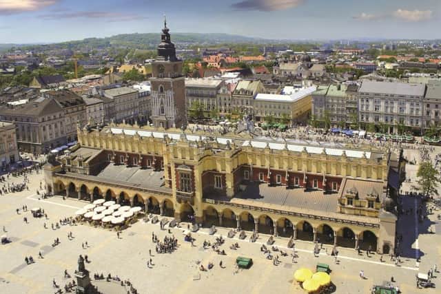 Krakow's magnifcient expansive market square.