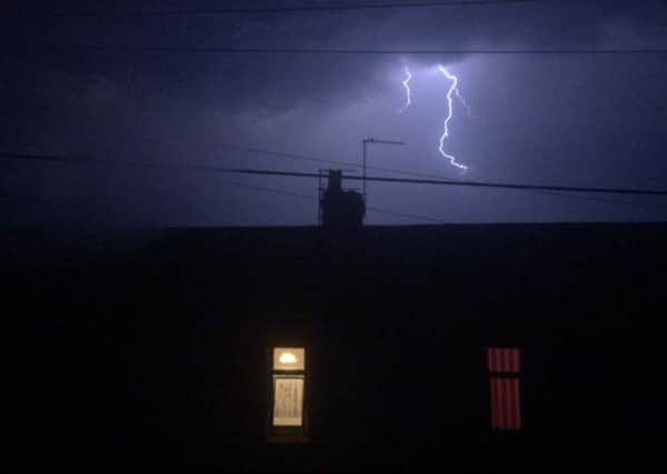 Lightening strikes saw trees fall on two houses in West Yorkshire last night.