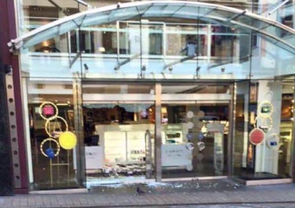 The thief drove through the doors at the front of Harvey Nichols. Picture courtesy of www.yappapp.com