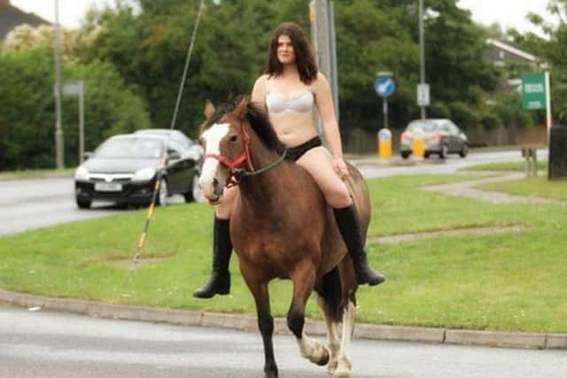 Gayle Finnis, 19, from Aylesbury took the brave step to encourage drivers to slow down for horses