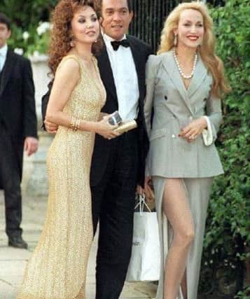 Bruce in 1996 with Marie Helvin and Jerry Hall.