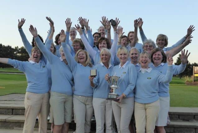 Moortown celebrate their victory in the YLCGA A team championship.