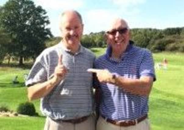 Bondhay's Graham Rye, who had a hole in one, with Lexus Yorkshire Challenge playing partner Noel Jarvis, of Hollinwell.