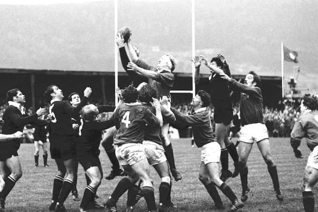 RICH PAST: Action from Otley's Cross Green ground back in November 1979, when New Zealand were brought to their knees by the Northern Division, who won 21-9, the All Blacks only defeat on that tour.