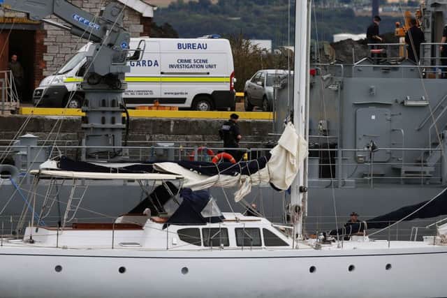 The yacht Makayabella after it was seized. Picture by Brian Lawless/ PA Wire.