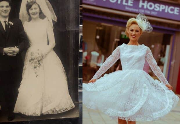 The dress pictured in 1966 and in 2015.