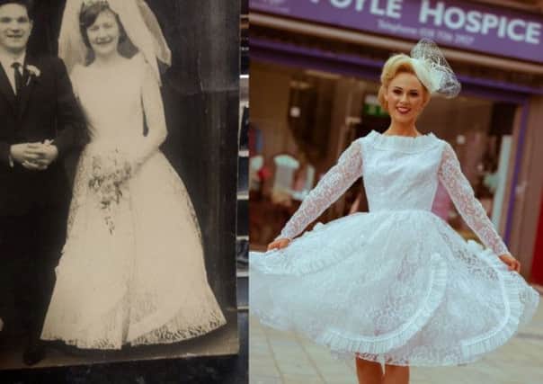 The dress pictured in 1966 and in 2015.