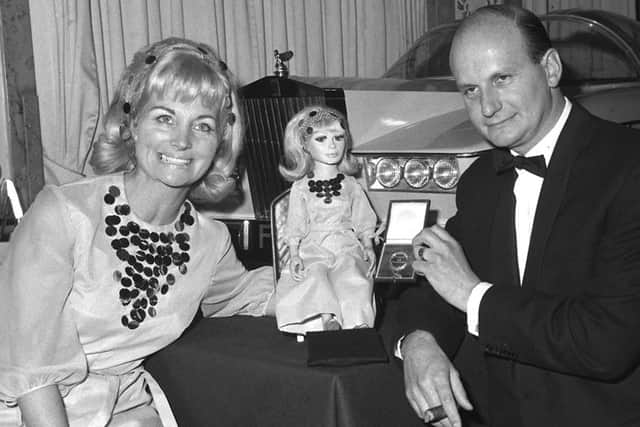 Gerry Anderson and his wife Sylvia at the Dorchester Hotel, London, in 1966.