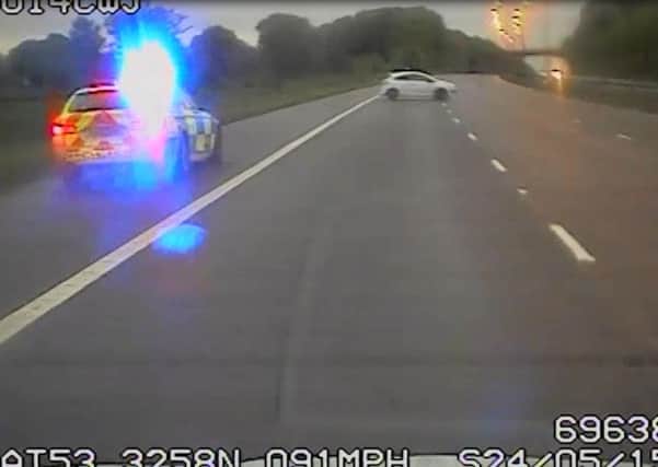 A still from CCTV footage during a police pursuit on the M6
