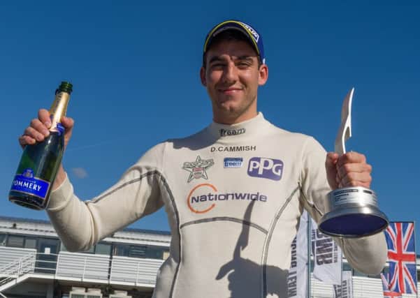 Morley's Dan Cammish celebrates after winning the Porsche Carrera Cup GB title at Silverstone. PIC: Dennis Goodwin/Network Images.
