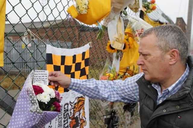Castleford Tigers fans have left tributes at the ground to chairman Jack Fulton who died at the age of 83. Pictured Steve Gill, chief executive