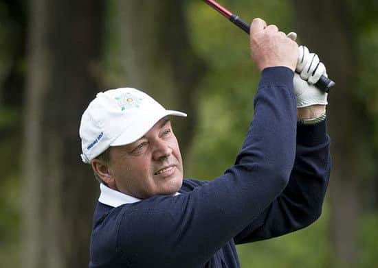 New grandfather, Yorkshire's Stephen Mason, in action in the Senior Men's County Championship at
Robin Hood GC (Picture: Leaderboard Photography).