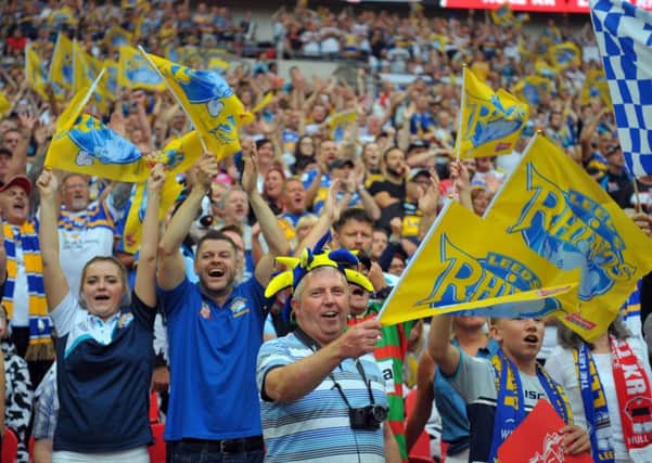 Rhinos fans at the Challenge Cup Final in Wembley.