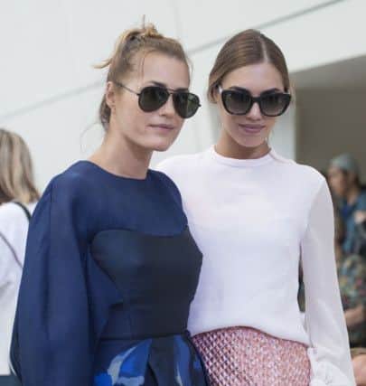 Yasmin Le Bon (left) and Amber Le Bon put ont he perfect mother and daughter display in silk blouses