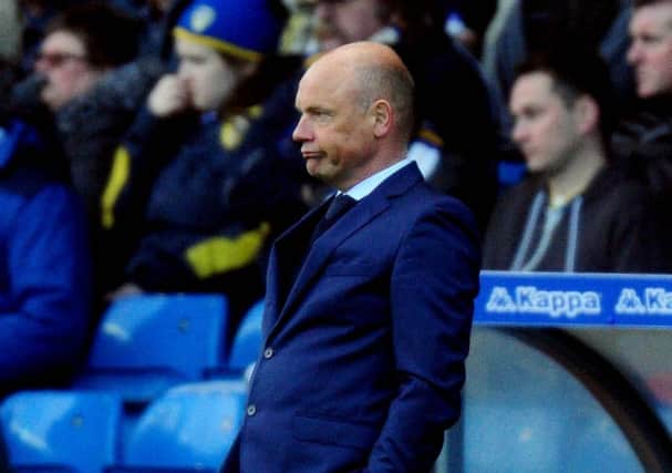 Uwe Rosler shows his dismay during Saturday's 2-1 defeat at home to Brighton at Elland Road. It was to prove his last game in charge. Picture: James Hardisty.